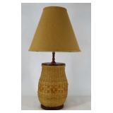 Woven Basket Electric Table Lamp