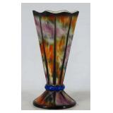 Czech Hand Painted Ceramic Vase