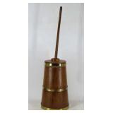 Wooden Butter Churn w/ Brass Bands