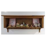 This Little Piggy Figurines And Pine Shelf