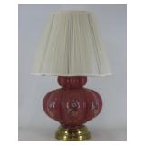 Floral Decorated Glass Table Lamp