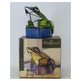 Home Trends Leaded Glass Frog Lamp