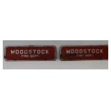 Woodstock Fire Dept. License Plates