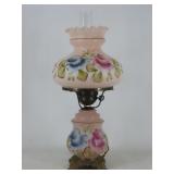 Hand Painted Milk Glass Lamp