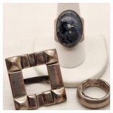 Silver Statement Rings Incl Larvikite