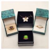 Silver Rings w/ CZs + Necklace