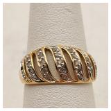 10K Gold Open Work Ring w/ Diamonds