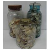 Half Gallon and Quart Jars with Shells