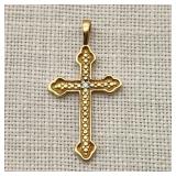 10K Gold Cross w/ Diamond