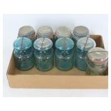 Pint Blue Mason Jars