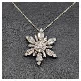 10K White Gold Starburst / Snowflake Necklace