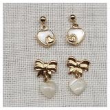 14K Gold Hearts Pierced Earrings (2)