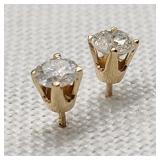 14K Gold Diamond Stud Earrings
