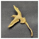 18K Gold Brooch Bermuda Longtail Bird