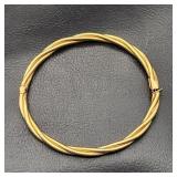 14K Gold Hinged Twist Bangle Bracelet