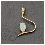 14K Gold Opal Pendant
