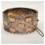 Silver Victorian Hinged Bracelet Signed J.H