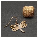 14K & 10K Gold Single Pierced Earrings