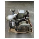 Bench Grinder and Assorted Saws