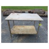 Two Tier Metal Work Table