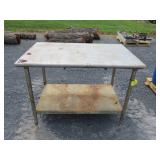 Two Tier Metal Work Table