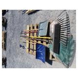 Assorted Rakes and Shovels
