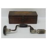 Auger Bits and Brace in Wooden Box