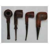 Collectible Leather Wrapped Wooden Smoking Pipes