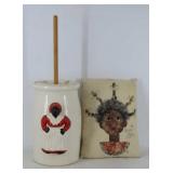Black Americana Crock & Pillow