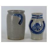 Stoneware Jar and German Pitcher
