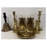Brass Candlesticks and Bell