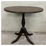 Brandt Mahogany Pedestal Side Table with Paw Feet