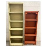 Pair Painted Open Bookcases