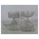Assorted Clear Pattern Glass