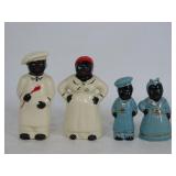 Black Americana Ceramic Salt and Peppers