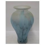 Frosted Blue Art Glass Vase