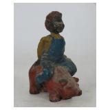 Black Americana Cast Iron Boy on Pig