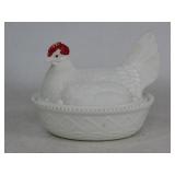 Milk Glass Hen on Nest