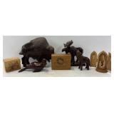 Wooden Decorative Figures and Boxes