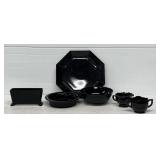 Onyx / Black Glass Serving And Tableware