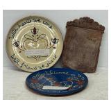 Redware Plates and Golden Rule Plaque