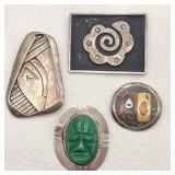 Vintage Mexico Brooches 925 & 960 Silver
