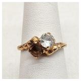 10K Gold Vintage Ring White Spinel