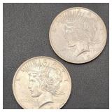 1923 Peace Silver Dollars (2)