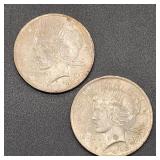 1923 Peace Silver Dollars (2)