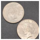 1923 Peace Silver Dollars (2)