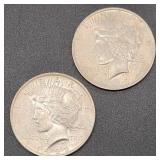 1923 Peace Silver Dollars (2)