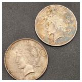 1922 & 22-D Peace Silver Dollars (2)