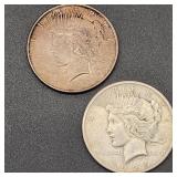 1924 & 1925 Peace Silver Dollars (2)