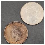 1923 & 1924 Peace Silver Dollars (2)